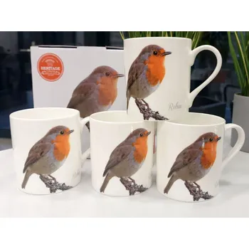 Obraz Sada 4 hrnků - Robins (FBCh)