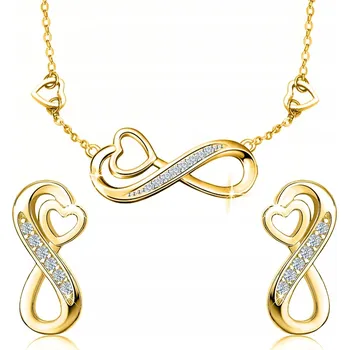 Souprava šperků SADA ZLATÝCH ŠPERKŮ STŘÍBRO 925 NEKONEČNO