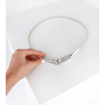 Opasek DoAndBe Pružný stříbrný pásek 807-58SI Velikost: UNI