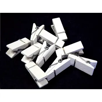 Dřevěné kolíčky 3,5cm - bílé