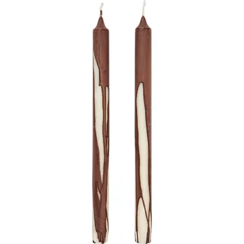 Ferm Living Svíčka Dryp Dark Chocolate 30 cm – set 2 ks