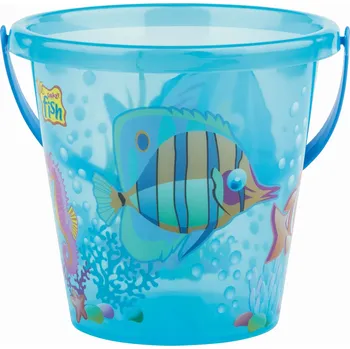 Hračka na písek Androni Průhledné vědro na ryby - průměr 17 cm, modré