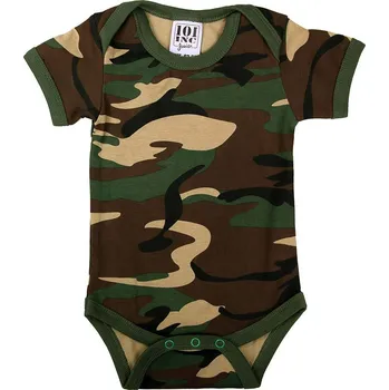 Kojenecký body 101. INC Dětské body obleček s rukávem maskování Woodland Camo 101.INC Velikost: 62-68 (2-6 měsíců)