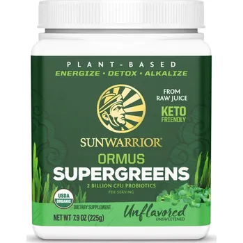 Doplněk stravy Sunwarrior Ormus Supergreens, Organic Natural neochucený, 225 g