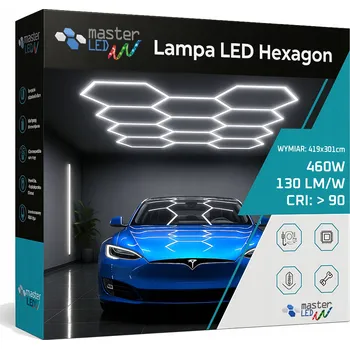 LED Lampa Hexagon Stropní Panel Osvětlení do Garáže Dílny 419x301 cm