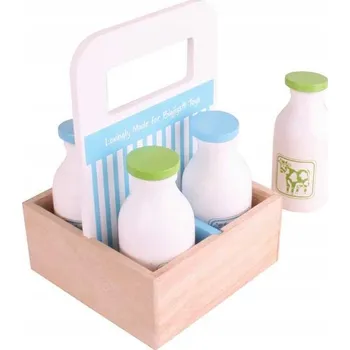 Dřevěná hračka Hračka Bigjigs Toys Krabička na mléko sada 5 ks
