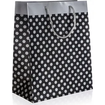 Obraz Dárková taška HOME DECOR SILVER DOTS, velikost XXL, 33x45x10 cm