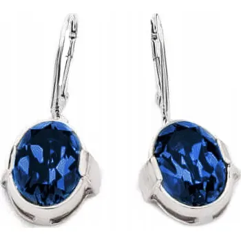 Náušnice Stříbrné náušnice 925, krásné Křišťál Náušnice s modrým krystalem, Dárek