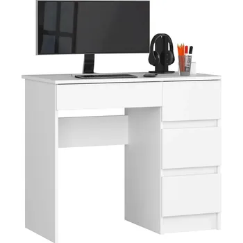 Psací stůl Psací stůl se šuplíky FENRIC - bílý, pravé provedení