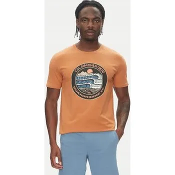 Pánské oblečení Quiksilver Pánské tričko QUIKSILVER-EQYZT08051 CMN0 BRAN Hnědé