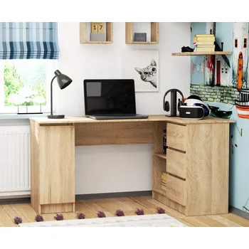 Psací stůl Rohový psací stůl SILAN - dub sonoma, pravé provedení
