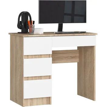 Psací stůl Psací stůl se šuplíky FENRIC - dub sonoma / bílý, levé provedení