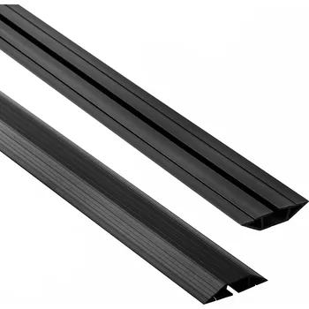 kabelová chránička Kabelová lišta, PVC krycí lišta - trapézová, černá, 2 m, 80 mm