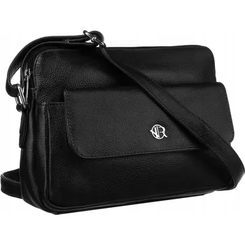 Kabelka Rovicky kabelka přes rameno z pravé kůže černá