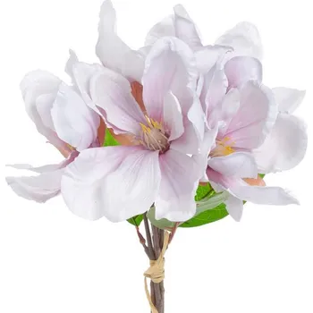 umělá květina Kytice magnolií - bílá s růžovým středem