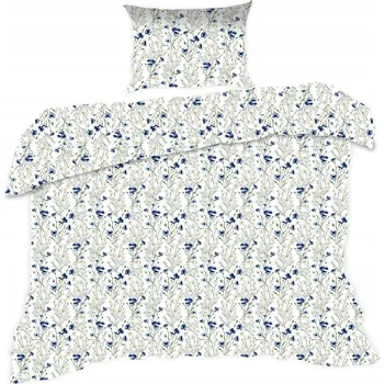 Povlečení Povlečení 140x200 bílá louka modré kvítky heřmánek Classic