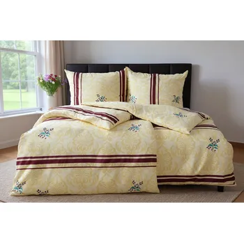 Povlečení HW LOGISTIC s.r.o. BASIC LAGIRI vínové 140 x 200, 70 x 90 cm zip