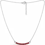 Stříbrný náhrdelník s českým granátem Cristine