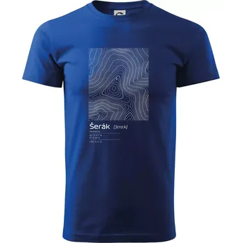 Pánské tričko Šerák - vrstevnice v obdélníku - Triko extra velké (5-8XL) - 7XL ( Královská modrá )
