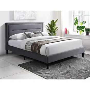 Postel Dvoulůžková čalouněná postel Malaga Velvet 140x200 šedá