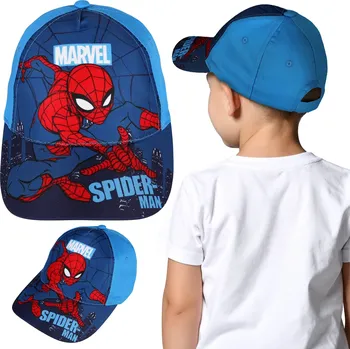 Čepice MARVEL Spider-Man Modrá BAVLNĚNÁ kšiltovka baseballová čepice 52 cm