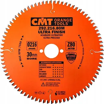 Pilový kotouč CMT Pilový kotouč na dřevo a laminát 216x30mm 80 zubů