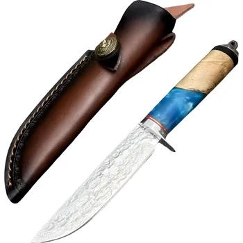 IZMAEL Damaškový outdoorový nůž FC 39481 Modrá/Hnědá 9.8 cm