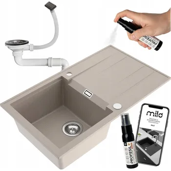 Granitový dřez Jednokomorový dřez Milo Avangard granit béžový