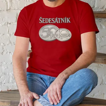Pánské tričko Šedesátník Červená M