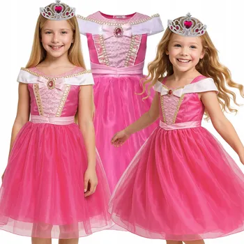 Karnevalový kostým ELEGANTNÍ ŠATY AURORA, MASKA, KOSTÝM PRINCEZNY 128/134 CM