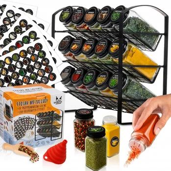 Obraz Nádoby na koření, stojan na kořenky + 15 skleniček a 200 samolepky dárek