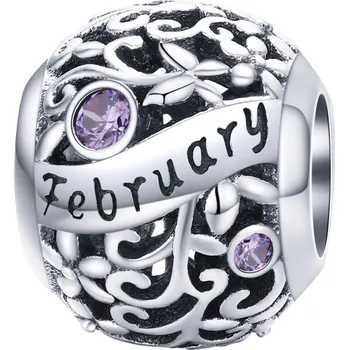 Přívěsek Přívěsek CHARMS Měsíc ÚNOR Rodný Kámen Stříbro 925