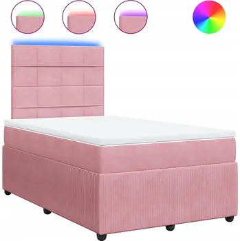 Postel Čalouněná jednolůžková postel VidaXL 120x190 cm, odstíny růžové