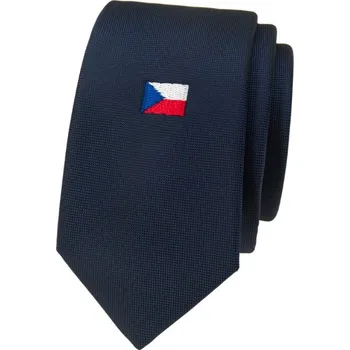 Kravata Úzká Kravata Avantgard - navy s vlajkou