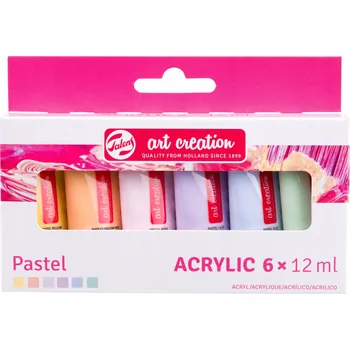 Vodová barva Akrylové barvy Art Creation Talens sada 6x12ml Pastelové