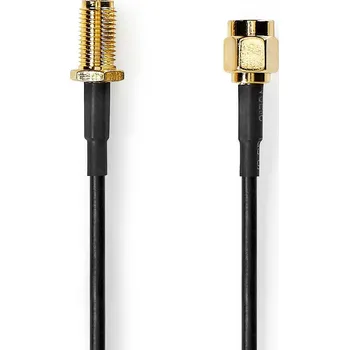 Anténní kabel Nedis koaxiální WLAN anténní kabel SMA zástrčka – SMA zásuvka 2 m (CSGL02010BK20)