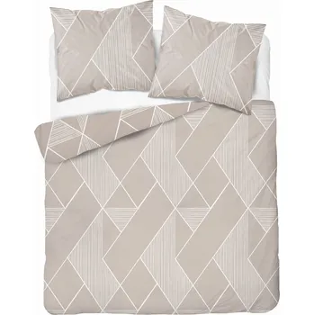 Povlečení SADA POVLEČENÍ 160X200 Detexpol MIKROFIBRA Modern Teplá béžová