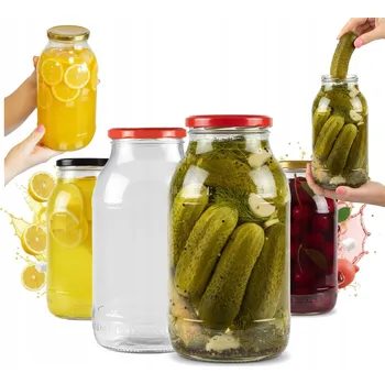 Sklenice 6x skleněná zavařovací sklenice 2 l sklenice na zavařeniny likéry med