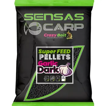 SENSAS Pelety Super Feed Garlic Dark 650g 4mm (SENSAS Pelety Super Feed Garlic Dark 650g 4mm)