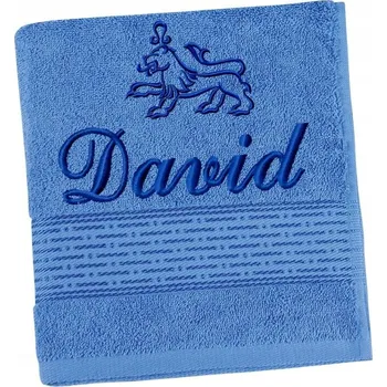 Froté osuška s výšivkou jména a znamení zvěrokruhu Bellatex, modrá, 70x140 cm