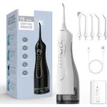 Bezdrátová ústní sprcha se sadou hlavic, 4 režimy, 300 ml nádrž, USB-C, bílá