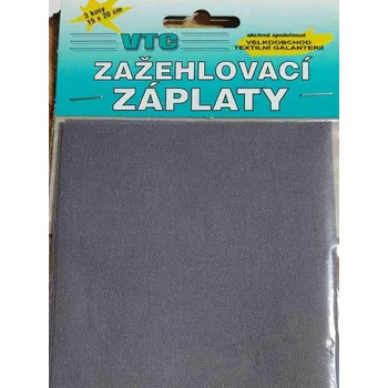 Textilní nažehlovací páska Nažehlovací záplaty 15x20 cm 3 kusy šedá střední