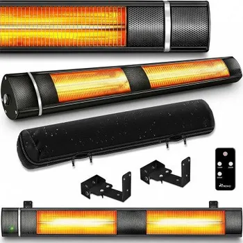 Přímotop Infračervený ohřívač s dálkovým ovládáním a krytem, 3000 W, černý - B TRESKO