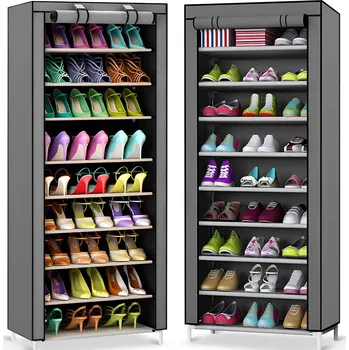 Botník TEXTILNÍ SKŘÍŇKA BOTNÍK SKLÁDACÍ ORGANIZÉR NA BOTY VELKÝ 9 POLIC