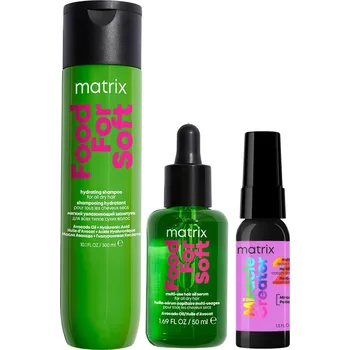 Vlasová regenerace Sada pro ochranu suchých vlasů Matrix Food For Soft + pečující sprej s 20 benefity Matrix Miracle Creator 45 ml zdarma + dárek zdarma