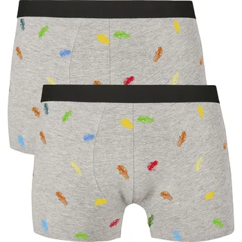 Pánské boxerky s autíčky 2-PACK - spodní prádlo XL Šedé