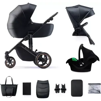 Kočárek KINDERKRAFT SELECT Kočárek kombinovaný 3v1 Prime 2 Venezian black + autosedačka