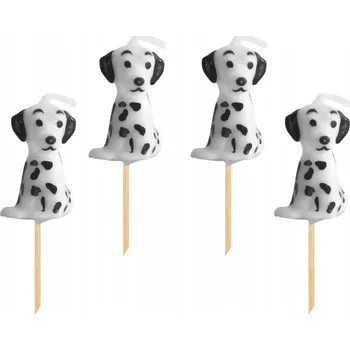 Dortová svíčka Pejsci na dort s dalmatinskými psy Piker 4 ks