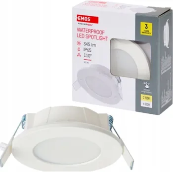 KULATÉ STROPNÍ SVÍTIDLO 4,5W VODOTĚSNÉ 345 LUMENŮ 2700K/4000K ÚHEL 110°