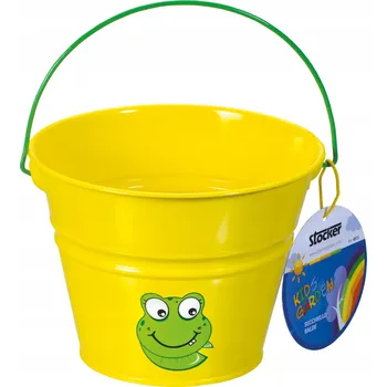 Hra na zahradu Dětský kyblík kovový žlutý Stocker